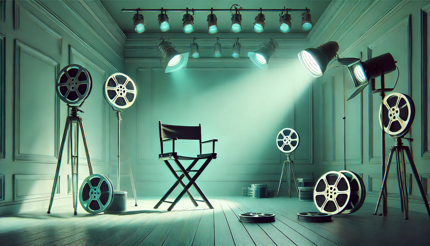 Imagem de fundo com ambientação cinemática na cor verde